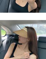 Gorra de Paja con Toma Vacía para Mujer Protección UV, Visera de Sol Hecha a Mano para Playa al Aire Libre - details 3
