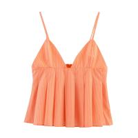 PB & ZA-Chaleco informal sin mangas a rayas para mujer, tirantes, tops cortos sencillos sin mangas, novedad de verano 2025 - details 1