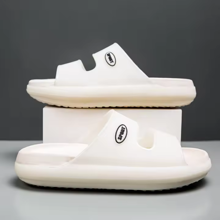 2024 Night Glow Shit Feeling Suela gruesa de EVA para el hogar para hombres Una línea para uso externo con zapatillas antideslizantes - 1
