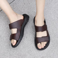 Zapatillas De Hombre Para Exterior En Cuero Ligero Flip-flops Verano Casual Playa Sandalias Hombre Plataforma Antideslizante Cómodas Clásicas - details 13
