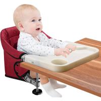 Mesa para Bebé, Trona Portátil Plegable con Arnés de Seguridad, Asiento Enganchable infantil con Bolsa de Transporte para Casa y Viajes (Azul) - details 52