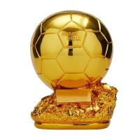 Trofeo de Bola Dorada Modelo de Atleta de Fútbol Electroplateado Copa de Fútbol de Resina para Coleccionistas Regalo de Recuerdo Único - details 6