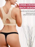Sujetador Posquirúrgico Para Mujer, Sujetador Deportivo Con Cremallera Frontal Y Espalda Hueca Con Correas Ajustables - details 5