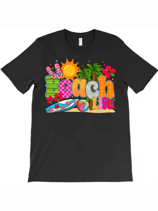 Camiseta Beach LifeRegalo para papá Manga corta con cuello redondo suave y cómoda - 1124g - 1