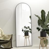 Espejo de arco de pie con soporte, 162 x 53 cm, cuerpo entero, negro, para colgar o apoyar contra la pared, para entrada o dormitorio. - details 1