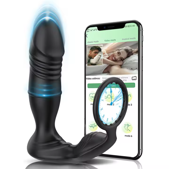 Vibrador con aplicación para masajeador de próstata con empuje masculino para hombres, tapón Anal Gay, tapón Anal remoto inalámbrico, juguete sexual para parejas - 1