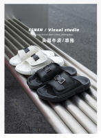 Nueva ropa exterior sandalias de una palabra Velcro zapatos de playa de cuero de suela blanda con suela plana. - details 1