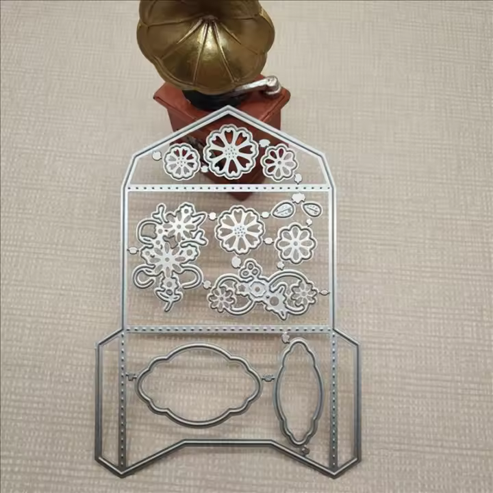 Troqueles de corte de Metal para álbum de recortes, Serie de flores, papel artesanal, molde de cuchillo, tarjetas de álbum DIY, decoración, plantillas de punzón de hoja - 1