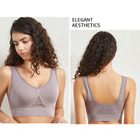 Women sports bra solid color fitness top gym yoga athletic tight workout soft brassiere padded - details 23
