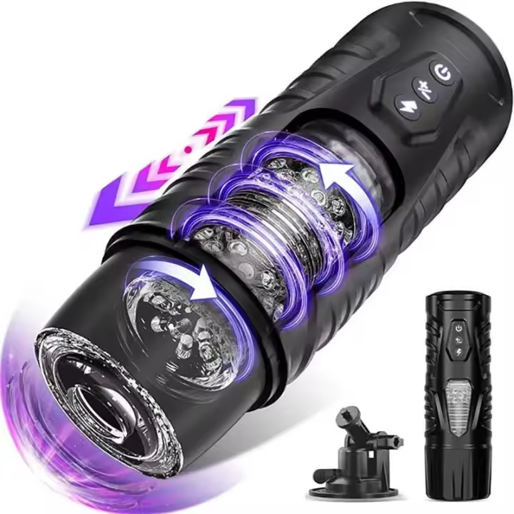 Leten masturbador masculino automático 7 modos giratorios telescópicos taza Mastubator bolsillo eléctrico juguete sexual para hombres suministros para adultos - 1