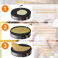 Crepera Eléctrica de 1000 W Antiadherente, 30 cm de Superficie de Cocción para Crepes y Tortitas en Casa - details 3