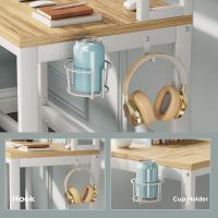 Copa y Gancho Auriculares128cm Reversibles Esquinero Soporte Pantalla s OficinaMarrón - details 10