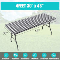 Mantel de Mesa de Vinilo Elástico Impermeable Cubierta Redonda para Comedor - details 1
