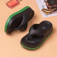 Chanclas de suela gruesa para mujer, sandalias de verano e interior, zapatillas de playa con aumento de altura de 5 cm - details 5