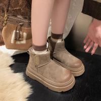Botas de Nieve de Piel Escarchada Zapatos de Algodón Cálidos y Gruesos para Mujer, Temporada de Invierno 2025 - details 5