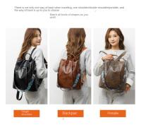 Mochila de Cuero Suave Casual para Mujeres Impermeable, Resistente al Desgaste, Antirrobo con Patrones de Parche Bolsa de Hombro Grande con Lining de Dacron - details 17