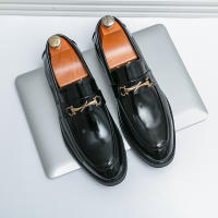 Zapatos de tacón bajo formales para hombre, mocasines informales antideslizantes, cómodos, transpirables, color negro y marrón, para fiesta de boda, Lea - details 5
