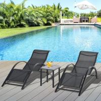 Conjunto de Tumbonas Exteriores de Jardín Dos Piezas con Mesa Auxiliar de Vidrio Templado - details 1