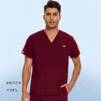 Uniforme para enfermería de Hospital, Tops para cirugía, camisas de manga corta para mujer, ropa de trabajo para clínica Dental, blusa de enfermera, ropa de médico negra - details 4