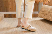 Zapatillas casuales de lino a rayas, primavera y verano nuevos zapatos de mujer transpirables baotou. - details 7