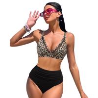 Bikini de Cintura Alta para Mujer 2024 Traje de Baño de Rayas con Cuello en V - details 13