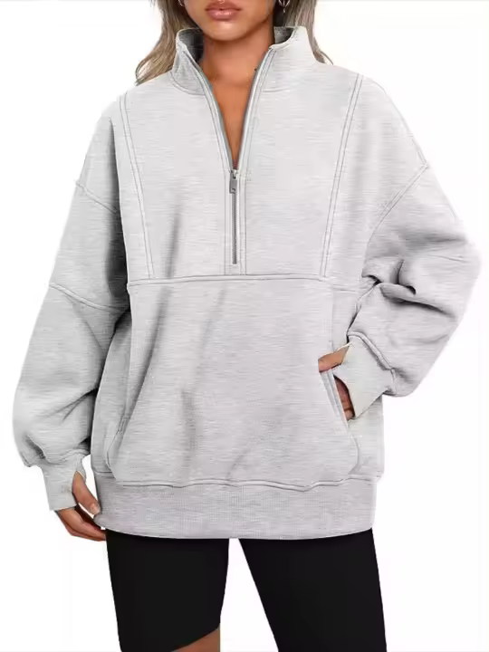 Sudadera cálida con cremallera para mujer estilo coreano Otoño-Invierno - 1