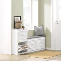 Zapatero Estrecho para Entrada y Recibidor - Mueble Zapatero Gris con 2 Solapas y Gran Capacidad - Zapatero Armario 54x24x83cm para Pasillo Estrecho, Recibidores, Dormitorio, FSR78-HG - details 2
