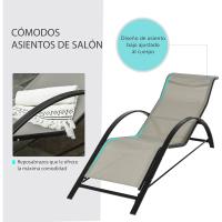 Conjunto de Tumbonas Exteriores de Jardín Dos Piezas con Mesa Auxiliar de Vidrio Templado - details 12