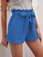 Pantalones Cortos de Verano para Mujer Algodón Transpirable, Cintura Elástica con Bolsillo, Color Sólido, Estilo Casual - details 21