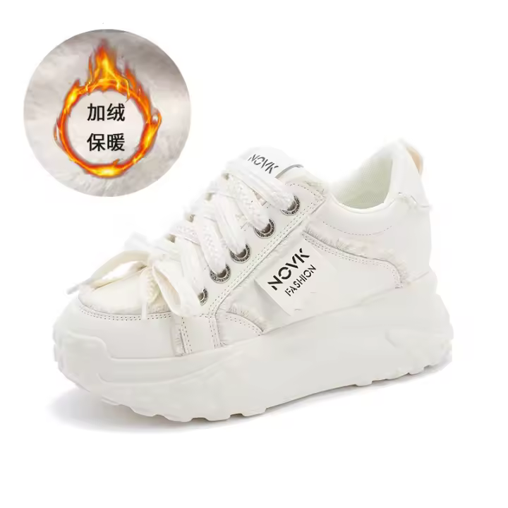 Moda versátil mujer zapatos casuales plataforma interior aumento de altura zapatos de cuero genuino para las mujeres - 1