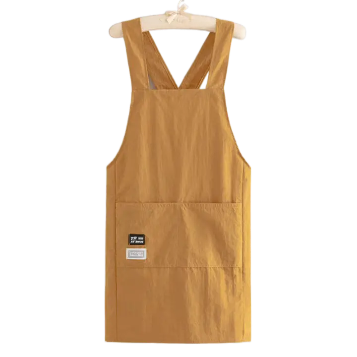 Accesorios de cocina con bolsillos, delantal de cocina con correa cruzada, impermeable, a prueba de aceite, uniforme de trabajo de Chef suave para mujer/hombre - 1