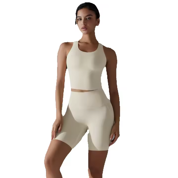 Conjunto de Yoga para Mujer Chándal Deportivo sin Mangas de Cintura Alta para Correr, Pedalear, Gimnasio Zapatillas y Ropa Deportiva - 1