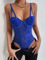 Tanga de encaje con costuras Para Mujer, Lencería Sexy Y Ropa Interior con escote en forma de corazón, Sin Mangas - details 10