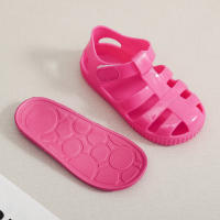 Sandalias con velcro para niños verano 2025 nuevo color sólido niños y niñas bolsa cabeza hueco suela suave bebé jalea sandalias - details 37