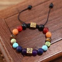 Pulsera de Yoga Vintage India Doble Capa de 7 Akas Mujeres Hombres Joyería de Sanación de Piedras Lava - details 21