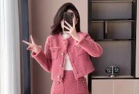 Otoño/Invierno nuevo conjunto elegante de dos piezas: chaqueta y falda de lana elegantes y gruesas, traje de dama sofisticado gran oferta - details 30