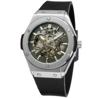 Moda casual plata esqueleto hueco reloj mecánico automático para hombres - details 7