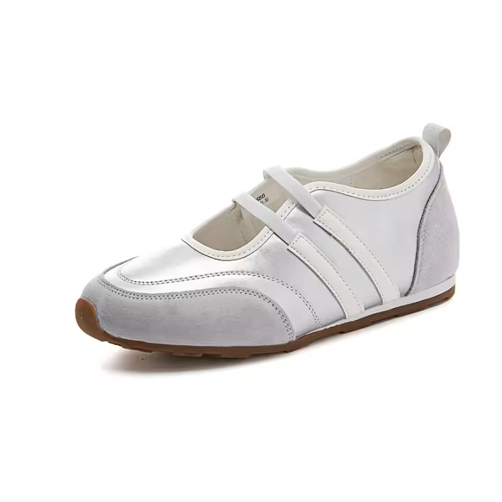 Zapatos Mary Jane de cuero con aumento de altura interior de 2,5 cm, nuevos zapatos de entrenamiento alemanes de suela plana, zapatos versátiles de mujer con boca baja. - 1