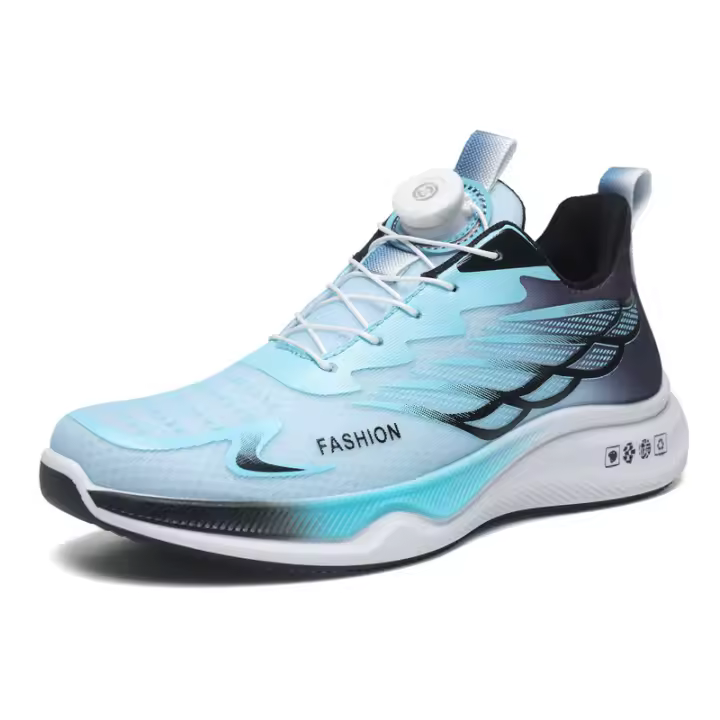 Hebilla rotativa zapatillas de deporte de los hombres aumento de altura 2025 nueva malla transpirable zapatos para correr juventud zapatos casuales - 1