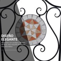 Juego de 2 Sillas Plegables de Jardín Bistro Silla Asiento Mosaico para Terraza Balcón Metal Carga 120 kg 50x40x94,5 cm Negro - details 4