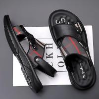 Sandalias de Playa de Cuero Vacuno de Primera Calidad para Hombre Sandalias de Dos Usos de Verano Acolchadas de Látex Suave - details 2
