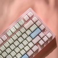 Conjunto de temas semitransparentes, azul y rosa, PBT ABS, perfil de cereza, 129 teclas, teclas personalizadas para accesorios de teclado nical - details 1