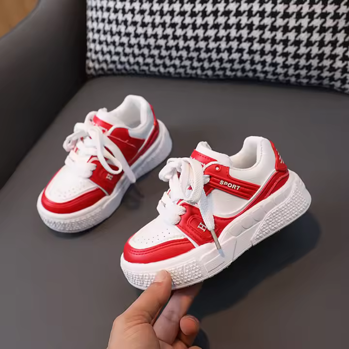 Nuevo cuero versátil pequeño blanco zapatos de las niñas de la junta zapatos antideslizantes de suela suave zapatos casuales - 1