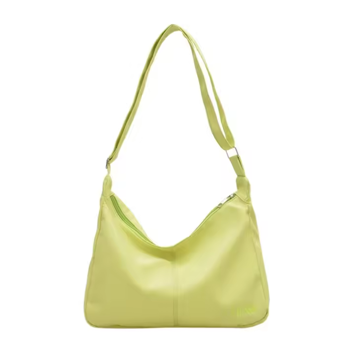 Bolso bandolera de lona informal de gran capacidad, bolso de hombro ligero de Color sólido, bolso Hobo con cremallera, trabajo - 1