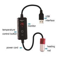 Mini calentador de pecera de 10/15W, calentador termostático automático de ahorro de energía para tortugas 15-34 ° C Calentador sumergible para acuario ajustable - details 1