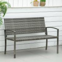 Homfa Patio al aire libre Banco de mimbre de ratán Silla de dos plazas Reposabrazos Cubierta de jardín Silla de ratán para todo tipo de clima Sofá de dos plazas - details 3