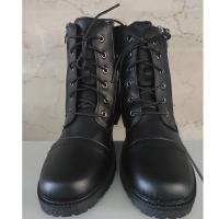 Botas cortas cálidas de otoño e invierno para mujer, botas Martin planas con cremallera lateral, botas de cuero con cordones y hebilla de cinturón - details 2