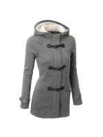 2024  Hooded Classic Cow Horn Button Jacket Cotton Coat AutumnFashion Outerwear - details 1