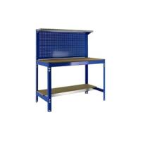 Banco de Trabajo Taller, Capacidad Carga 600 kg, 1445x1210x610 mm, Mesa de Trabajo, 1 Cajón, Azul/Madera - BT2 - details 8
