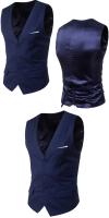 2019 nuevos hombres Slim Fit otoño chaleco de un solo pecho estilo coreano ropa Casual bolsillo falso para una silueta más delgada - details 1